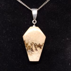 Human Skull Coffin Pendant with Coronal Suture