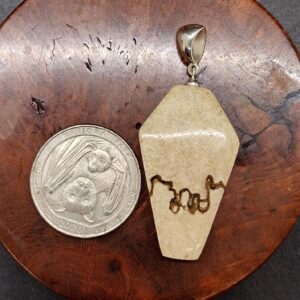 Human Skull Coffin pendant with Sagittal Suture