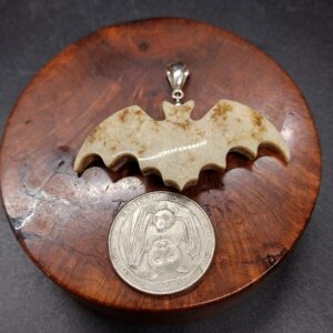 Human Skull Bat pendant on Silver findings